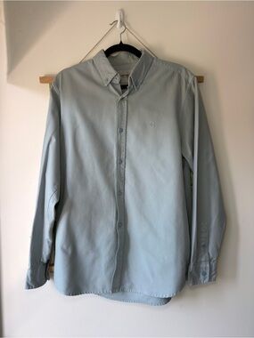 Carhartt WIP Men's Long-Sleeve Button-Down Shirt in Light Blue